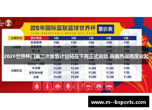 2026世界杯门票二次发售计划将在下周正式启动 购票热潮再度掀起